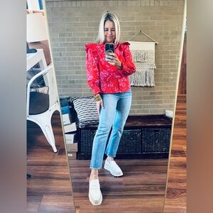 Sugarlips Red Floral Blouse